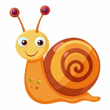 Çekici ve şakacı salyangoz çizimi Whit 'te izole