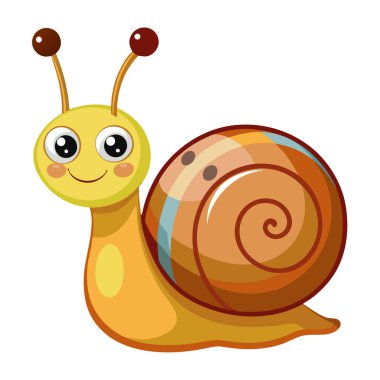 Çekici ve şakacı salyangoz çizimi Whit 'te izole