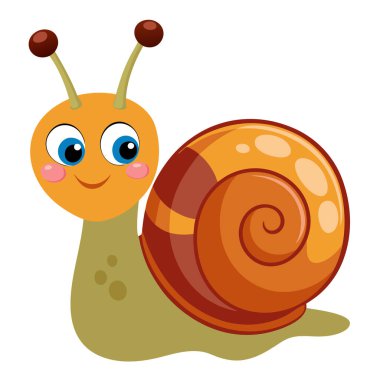 Çekici ve şakacı salyangoz çizimi Whit 'te izole