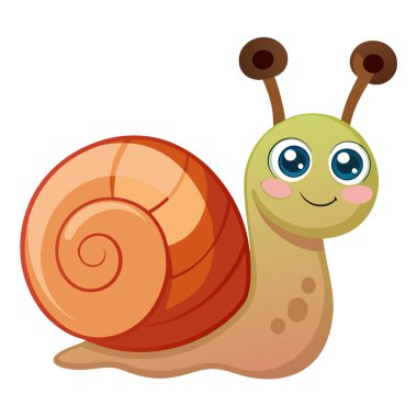 Çekici ve şakacı salyangoz çizimi Whit 'te izole