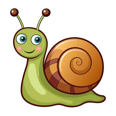 Çekici ve şakacı salyangoz çizimi Whit 'te izole