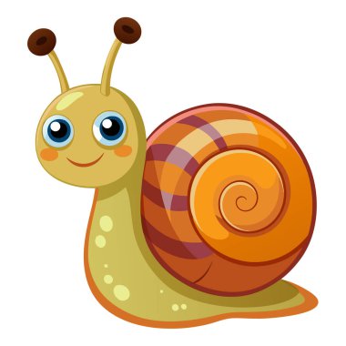 Çekici ve şakacı salyangoz çizimi Whit 'te izole