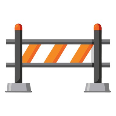 Beyaz zemin üzerinde kırmızı ve beyaz çizgili metal yol bariyeri