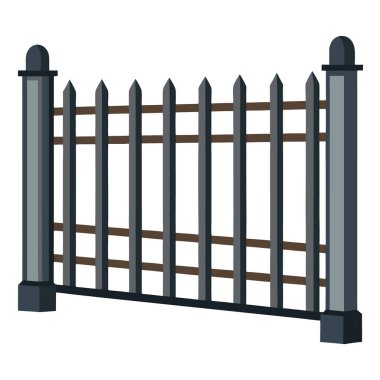 Dikey parmaklıkları ve modern tasarımı olan stilize çelik çitler.