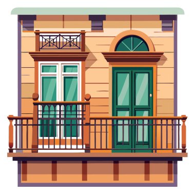 Eski ve çağdaş balkon fikirleri ve ahşap korkuluklar.