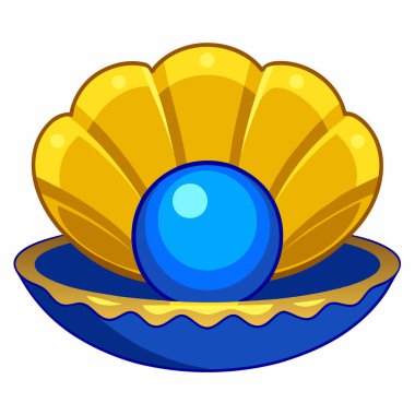 Parlak mavi incileri olan denizden esinlenilmiş altın kabuk.