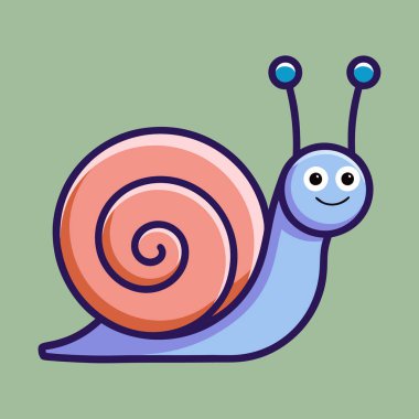 Sarmal kabuk sanatı olan sevimli salyangoz karakteri