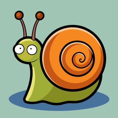 Sarmal kabuk sanatı olan sevimli salyangoz karakteri