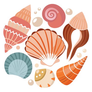 Sevimli deniz yaşamı ve çizgi film stili vektör sanatı.