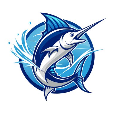 Vektör kılıçbalığı sanatı cesur ve canlı tasarım