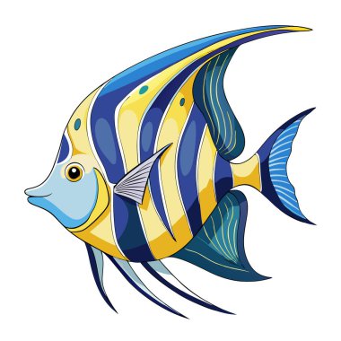 Suluboya büyüleyici melek balığı portresi