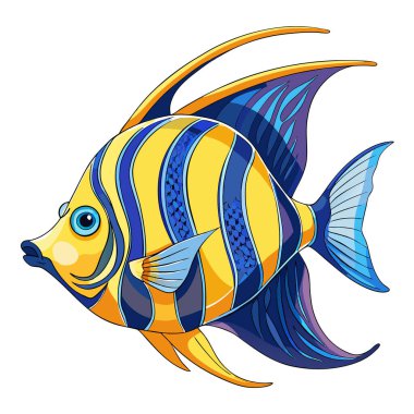 Suluboya büyüleyici melek balığı portresi