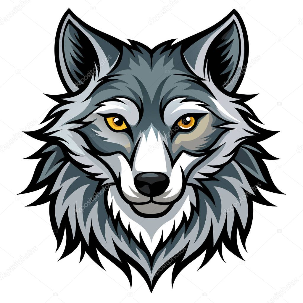 Wild nature wolf illustration for branding and art