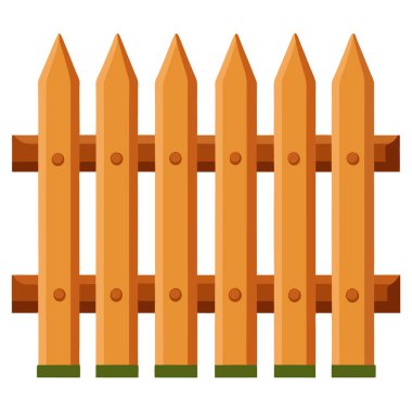 Beyaz arkaplanda ahşap çit izole edildi