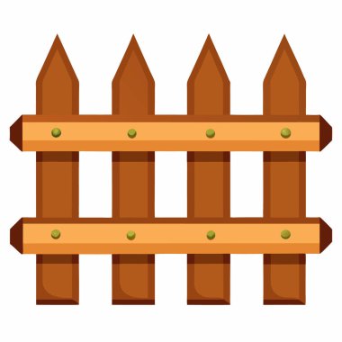 Beyaz arkaplanda ahşap çit izole edildi