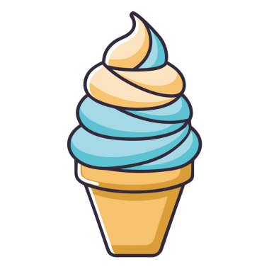 Yumuşak servis konisi turkuaz ve pembe girdap vektör sanatı