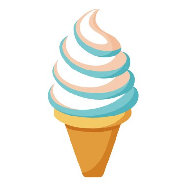 Çok renkli tasarım vektör sanatıyla kıvrılmış dondurma.