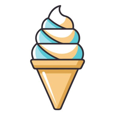 Yumuşak servis konisi turkuaz ve pembe girdap vektör sanatı