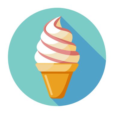 Yumuşak servis konisi turkuaz ve pembe girdap vektör sanatı