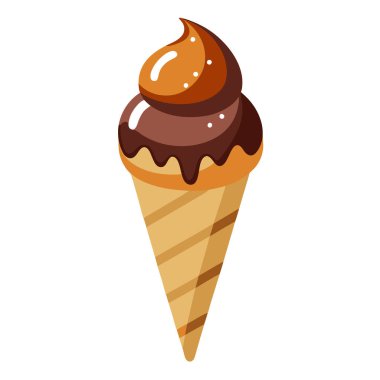 Çikolatalı ve vanilyalı dondurma servis edilir.