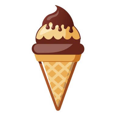 Waffle desenli klasik dondurma külahı.