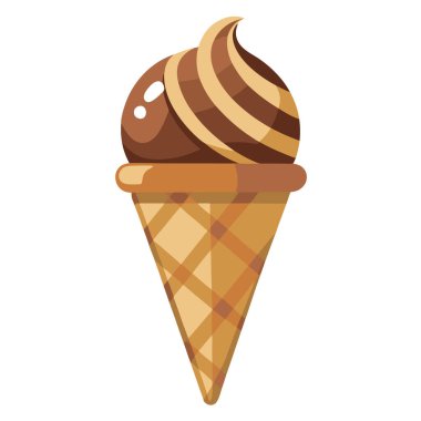 Waffle desenli klasik dondurma külahı.