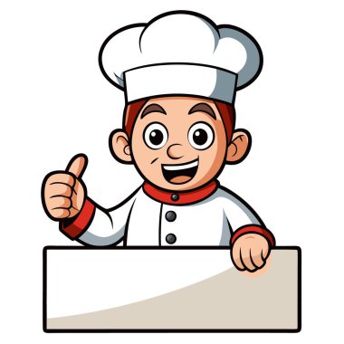 Mesaj alanı vektör koleksiyonuna sahip neşeli aşçı