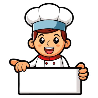 Mesaj alanı vektör koleksiyonuna sahip neşeli aşçı