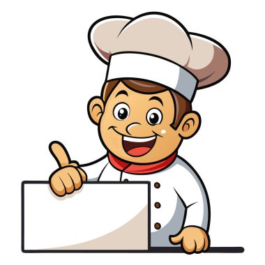 Mesaj alanı vektör koleksiyonuna sahip neşeli aşçı