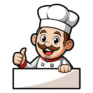 Mesaj alanı vektör koleksiyonuna sahip neşeli aşçı