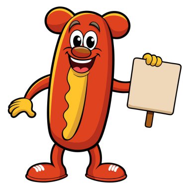 Mesaj panosu vektör sanatı ile neşeli fast food karakteri