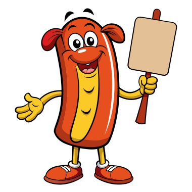 Mesaj panosu vektör sanatı ile neşeli fast food karakteri