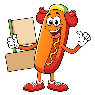 Mesaj panosu vektör sanatı ile neşeli fast food karakteri