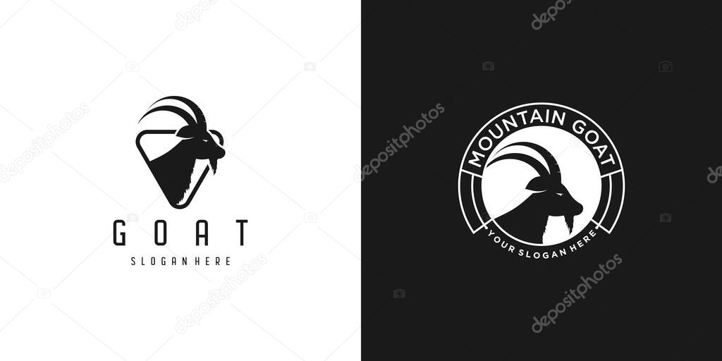 Creative goat logo design vector with modern concept