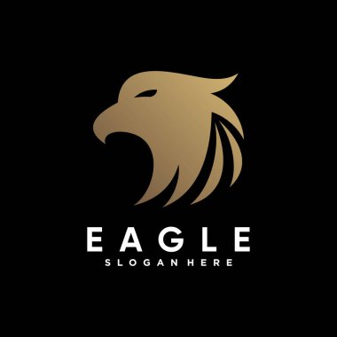 Eagle head logo design vector with golden color and creative idea clipart