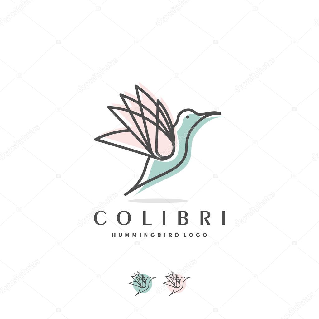 Colibri logo design vector with creative idea