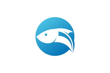 Balık logosu tasarım şablonu vektör çizimi ve yaratıcı fikir