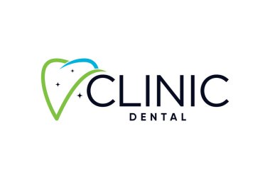 Yaratıcı fikri olan diş logosu tasarım şablonu vektör çizimi