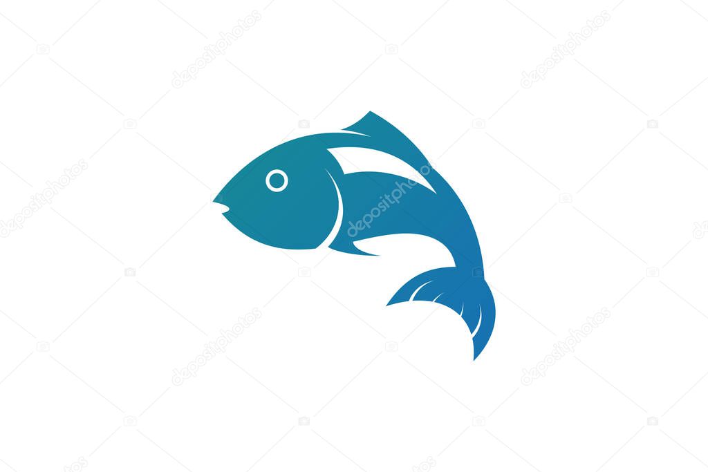 Fish logo design template vector illustration with creative idea