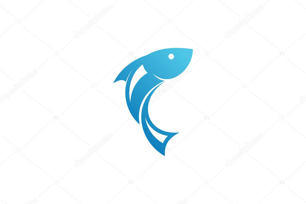 Fish logo design template vector illustration with creative idea
