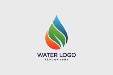 Water drop logo design vector with gradient color and creative idea clipart