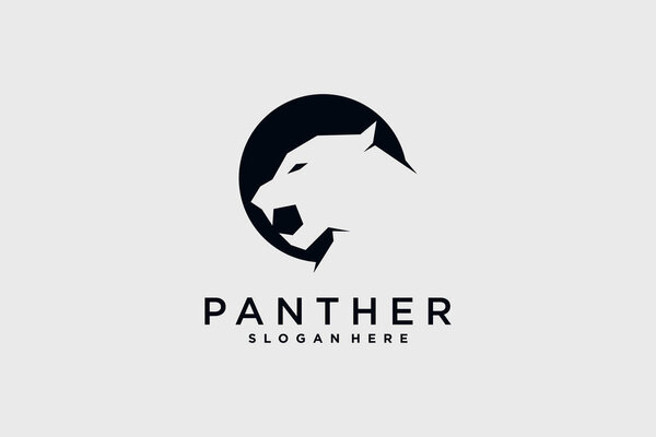 Panther head logo design vector illustration with creative idea