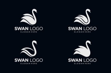 Swan logo design vector illustration with creative idea clipart