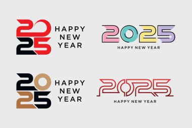 2025 mutlu yeni yıl logosu yaratıcı fikirli ilham kaynağı