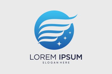 Wing logo tasarım şablonu ile yaratıcı fikir