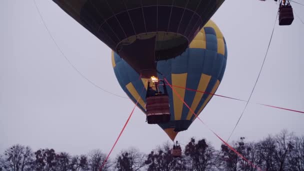 Hőlégballon Fesztivál Show Ukrajna Kijev December 2020 Kiváló Minőségű Fullhd — Stock videók