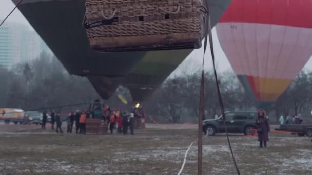 Φεστιβάλ Αερόστατου Θερμού Αέρα Δείχνουν Ουκρανία Κίεβο Δεκεμβρίου 2020 Υψηλής — Αρχείο Βίντεο