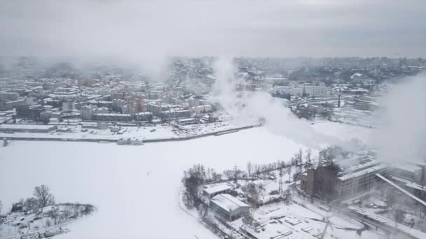 Vuelo Invierno Kiev Durante Guerra Catástrofe Humanitaria Problemas Con Calefacción — Vídeos de Stock