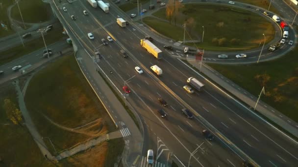 Trafik Sıkışıklığı Trafik Sıkışıklığı Gün Batımında Trafik Sıkışıklığı Yüksek Kaliteli — Stok video