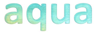 aqua water AQUA altın turkuaz deniz mavisi parlak parlak su bayrağı için metin. Su mavisi antika dalgalarda metin oluşturmak için kullanılan cyan harfleri. Deniz Okyanusu Sahili 'nde pankart. Su parkı eğlencesi ile tatil oteli mektupları yaratmak için.